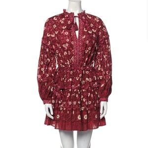 Ulla Johnson Burgundy Floral Mini Dress